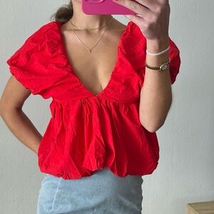 Vibrant red blouse